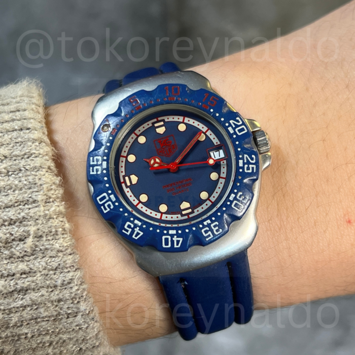 JAM TANGAN VINTAGE TAG HEUER F1 BLUE WA1210 SS BLUE-WHITE DIAL RED DOT INDEX (LX2010)