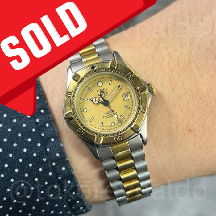 JAM TANGAN VINTAGE TAG HEUER 2000 964.008 TWO TONE CHAMPAGNE DIAL (LX2078)