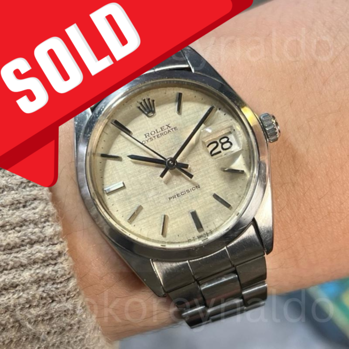 JAM TANGAN VINTAGE ROLEX PRECISION 6694 ROUND SS OYSTER CASE LINEN DIAL (LX2082)