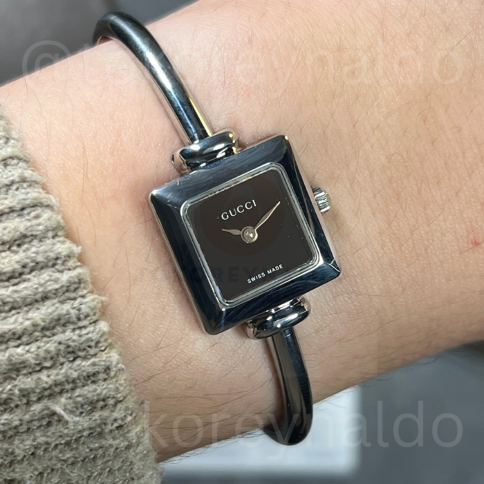 JAM TANGAN VINTAGE GUCCI 1900L SQUARE SS BLACK DIAL (LX2200)