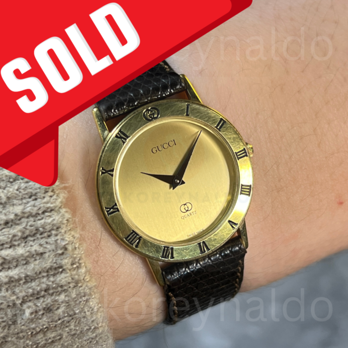 JAM TANGAN VINTAGE GUCCI 3100 ROUND GOLD PLATED CHAMPAGNE DIAL (LX2016)