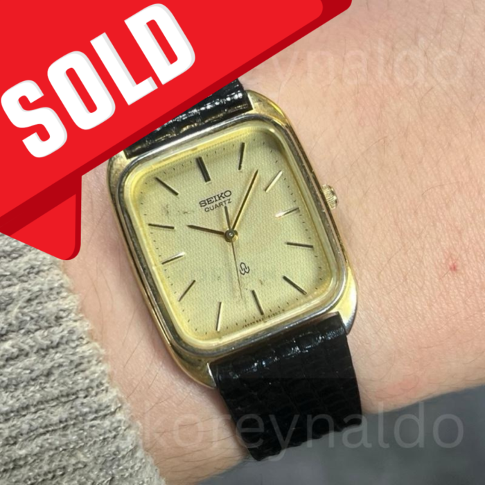 JAM TANGAN VINTAGE SEIKO 6431-5080 TANK GOLD PLATED GOLD TEXTURED DIAL (LX1974)