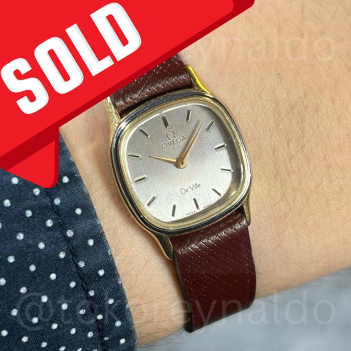 JAM TANGAN VINTAGE OMEGA DE VILLE SQUIRCLE TWO TONE GREY GHOST DIAL (LX2064)