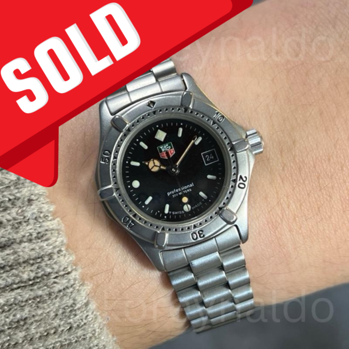 JAM TANGAN VINTAGE TAG HEUER PROFESSIONAL 200M 962.008-2 SS BLACK DIAL (LX2458)