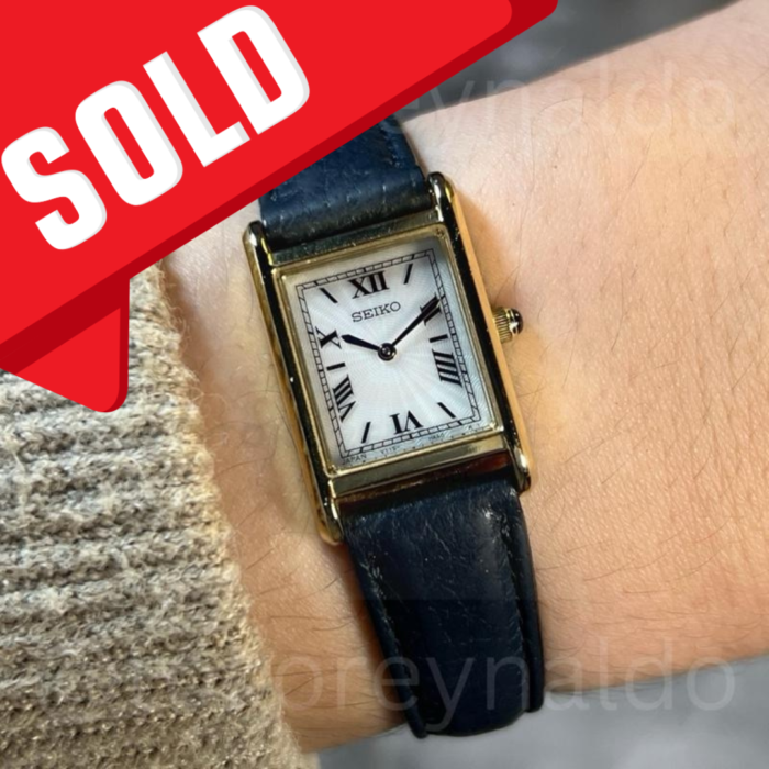 JAM TANGAN SEIKO x HIROB JP SZRW002 G0LD TONE WHITE TEXTURED DIAL ROMAN INDEX (LX2068)