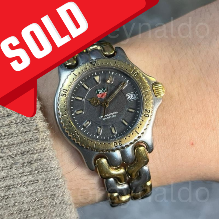 JAM TANGAN VINTAGE TAG HEUER S 95.213M/E FISHBONE TWO TONE GREY DIAL (LX2059)