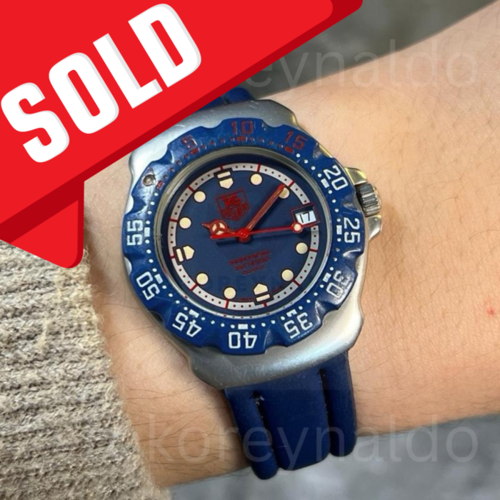 JAM TANGAN VINTAGE TAG HEUER F1 BLUE WA1210 SS BLUE-WHITE DIAL RED DOT INDEX (LX2010)