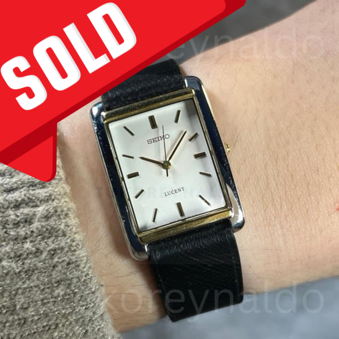 JAM TANGAN VINTAGE SEIKO LUCENT 5E21-5010 LARGE TANK TWO TONE CREAM DIAL (LX2094)