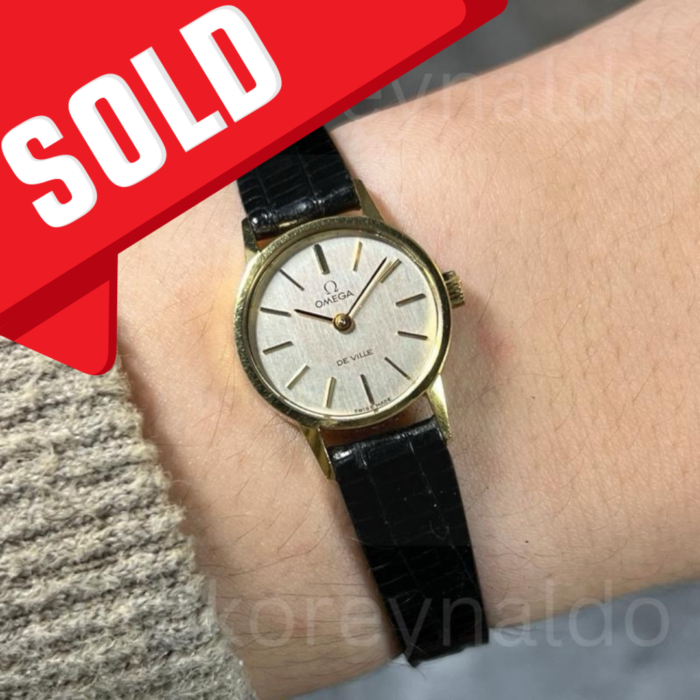 JAM TANGAN VINTAGE OMEGA De Ville SMALL ROUND GOLD PLATED SILVER DIAL (LX2057)