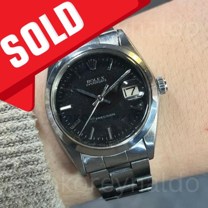 JAM TANGAN VINTAGE ROLEX PRECISION 6694 STEEL BLACK DIAL (LX2190)