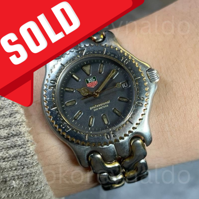 JAM TANGAN VINTAGE TAG HEUER FISHBONE S95.206 K TWO TONE GREY DIAL (LX2091)