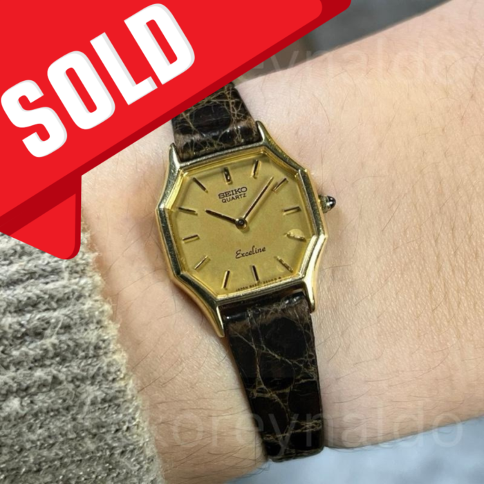 JAM TANGAN VINTAGE SEIKO 8420-5430 OCTAGON G0LD PLATED CHAMPAGNE DIAL (LX2029)