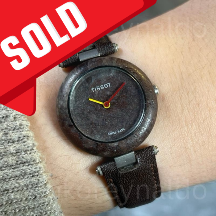 JAM TANGAN VINTAGE 1980’s TST ROCKWATCH ROUND GRANITE CASE & DIAL “every piece has its own disticnt colors, patterns, and shades, making no two watches exactly alike” (LX2213)