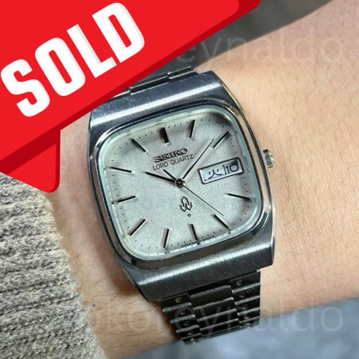 JAM TANGAN VINTAGE SEIKO LORD QUARTZ 8243-5000 TV SHAPE SNOW FLAKE DAY-DATE KANJI (LX2125)