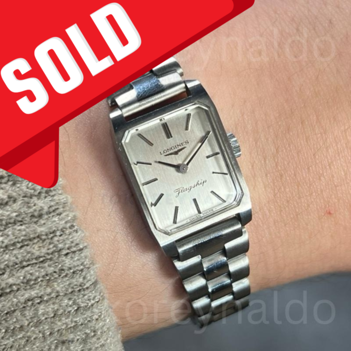 JAM TANGAN VINTAGE LONGINES FLAGSHIP 16967337 TANK SS SILVER DIAL (LX2254)