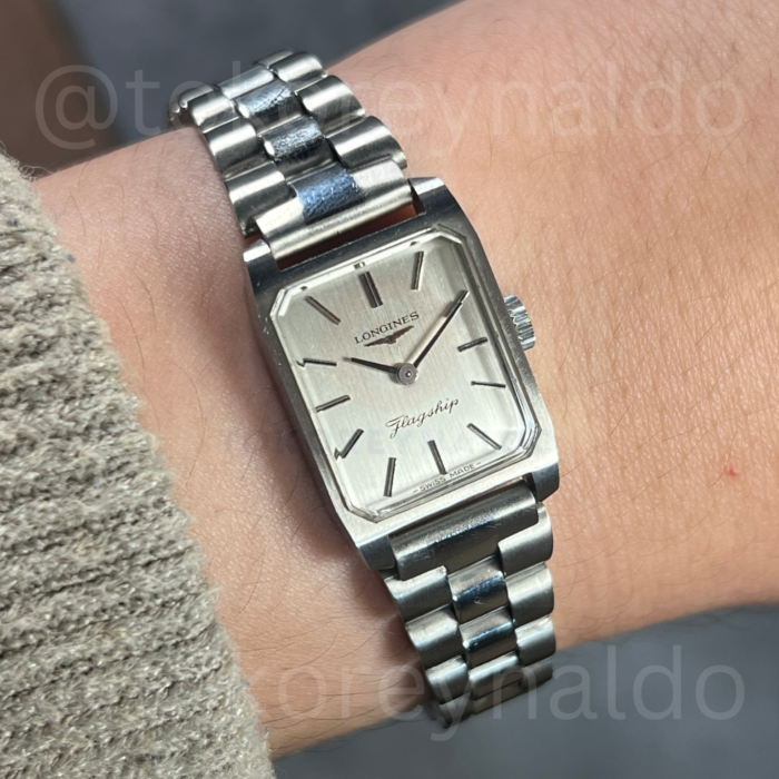 JAM TANGAN VINTAGE LONGINES FLAGSHIP 16967337 TANK SS SILVER DIAL (LX2254)