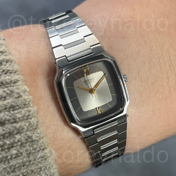 JAM TANGAN VINTAGE SEIKO 7321-5020 "NAUTILUS" CUSHION INTEGRATED BRACELET SS SILVER-GREY TUXEDO DIAL (LX2249)