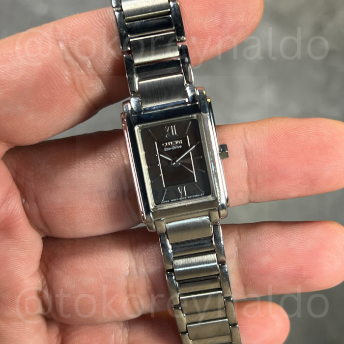 JAM TANGAN CITIZEN ECO-DRIVE FRA36-2431 SMALL TANK SS BLACK SUNBURST DIAL (LX2322)