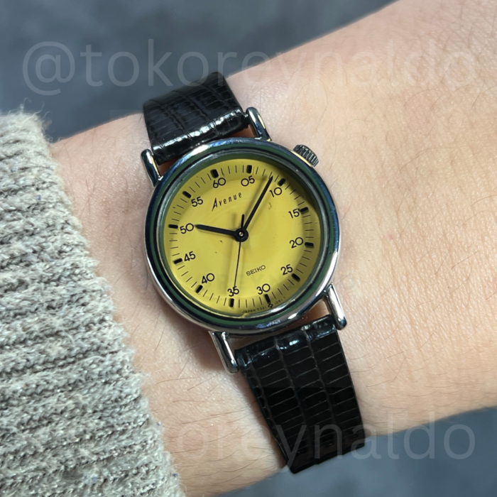 JAM TANGAN VINTAGE SEIKO AVENUE 7321-022A "STEVE JOBS STYLE" MUSTARD MILITARY DIAL (LX2303)