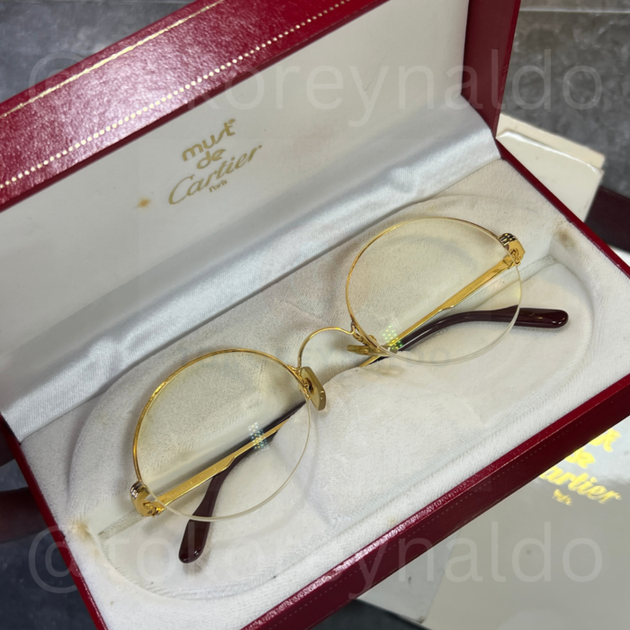 KACAMATA VINTAGE CARTIER RIMLESS ROUND GOLD FRAME 772 SERIES 54-18 (LX2053)