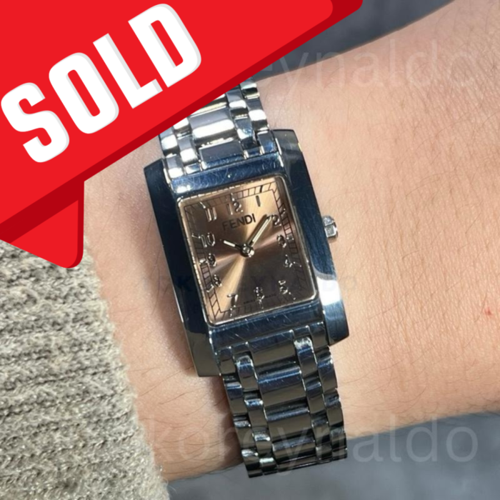 JAM TANGAN VINTAGE FENDI 7000L TANK SS SALMON DIAL ARABIC NUMERALS INDEX (LX2175)