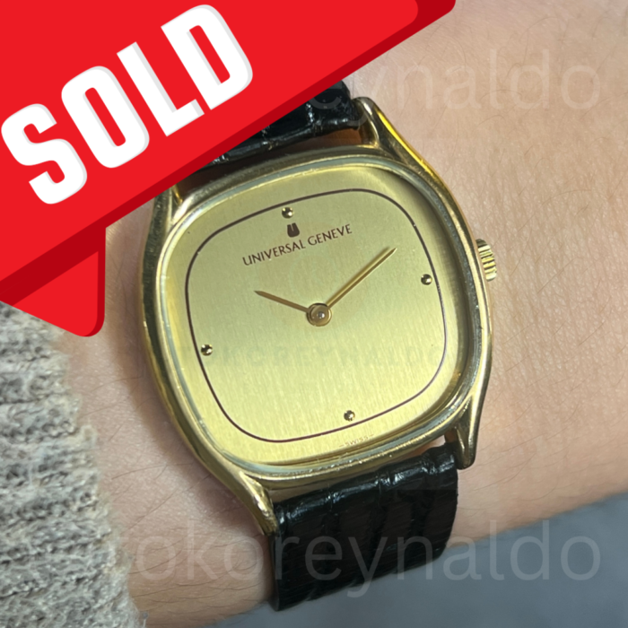 JAM TANGAN VINTAGE UNIVERSAL GENEVE 543226 CUSHION GP G0LD TONE DIAL (LX2298)