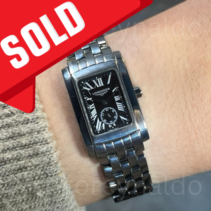 TANGAN LONGINES DOLCE VITA L5.155.4 TANK SS BLACK DIAL ROMAN INDEX (LX2278)