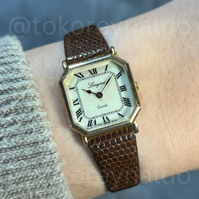JAM TANGAN VINTAGE LONGINES 150th Anniversarry OCTAGON GOLD PLATED IVORY DIAL ROMAN INDEX (LX2331)