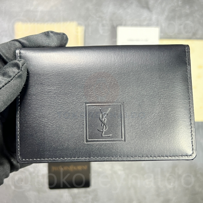 CARD HOLDER YSL TONAL LOGO BUSINESS CARD HOLDER BLACK (LX2114)