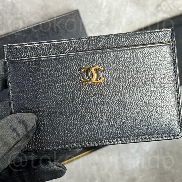 CARD HOLDER CHANEL CC LOGO CARD HOLDER BLACK GHW (LX2429)