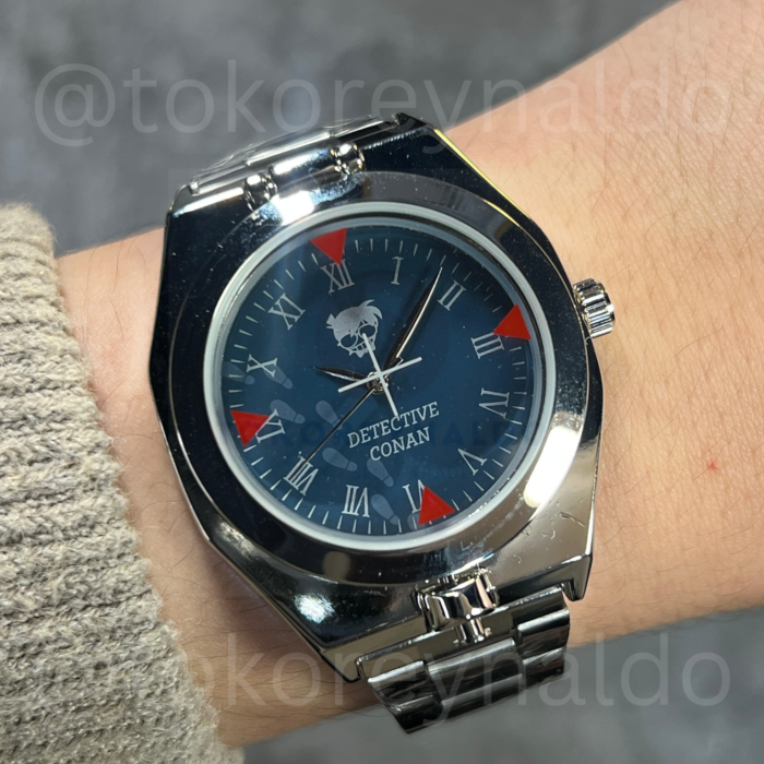 JAM TANGAN DETECTIVE CONAN PLATINUM ZAKKA WW TYPE AN3STH3SIA GUN (LX2410)
