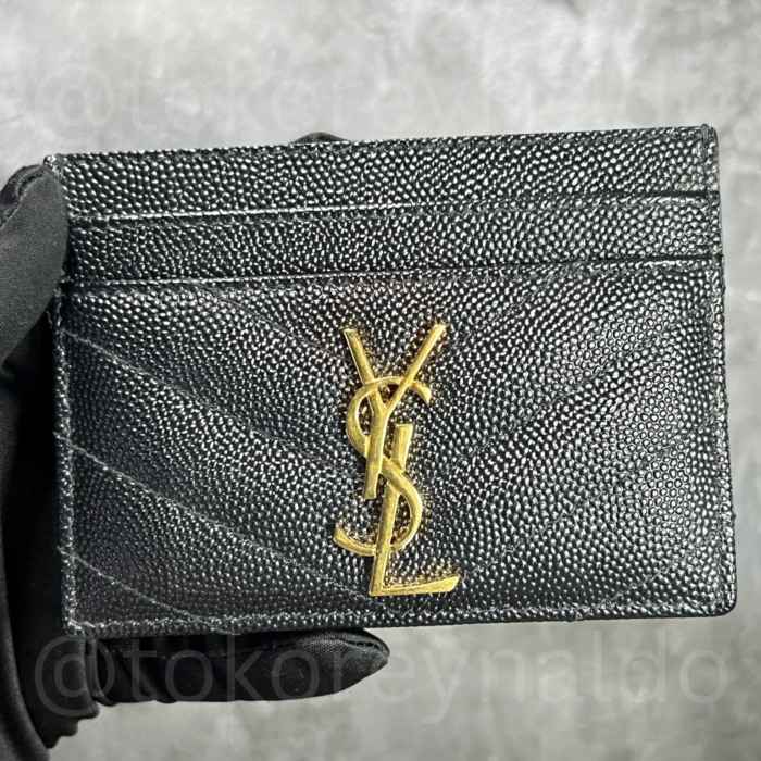 CARD HOLDER YSL MONOGRAM VERTICAL CARD HOLDER BLACK GHW (LX2437)