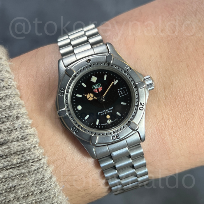 JAM TANGAN VINTAGE TAG HEUER PROFESSIONAL 200M 962.008-2 SS BLACK DIAL (LX2458)