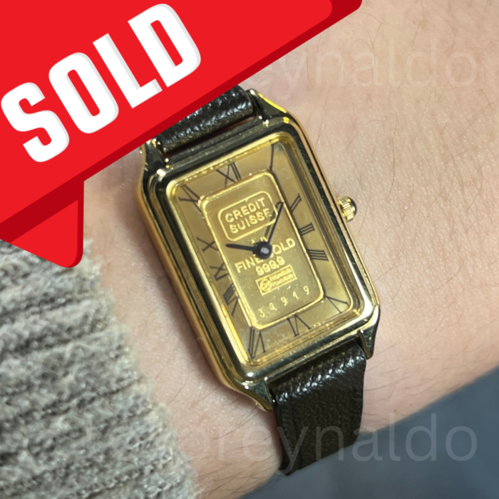 JAM TANGAN VINTAGE ELGIN 218507T "1 Gram 24K DIAL" TANK ROMAN INDEX (LX2485)