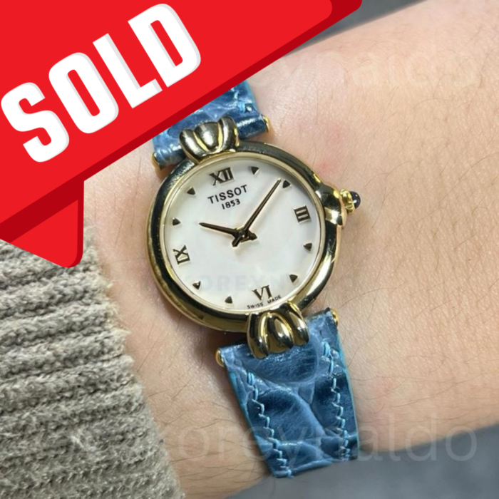 JAM TANGAN VINTAGE TISSOT G226/326 ROUND G0LD PLATED MOP DIAL MIX ROMAN INDEX (LX2127)