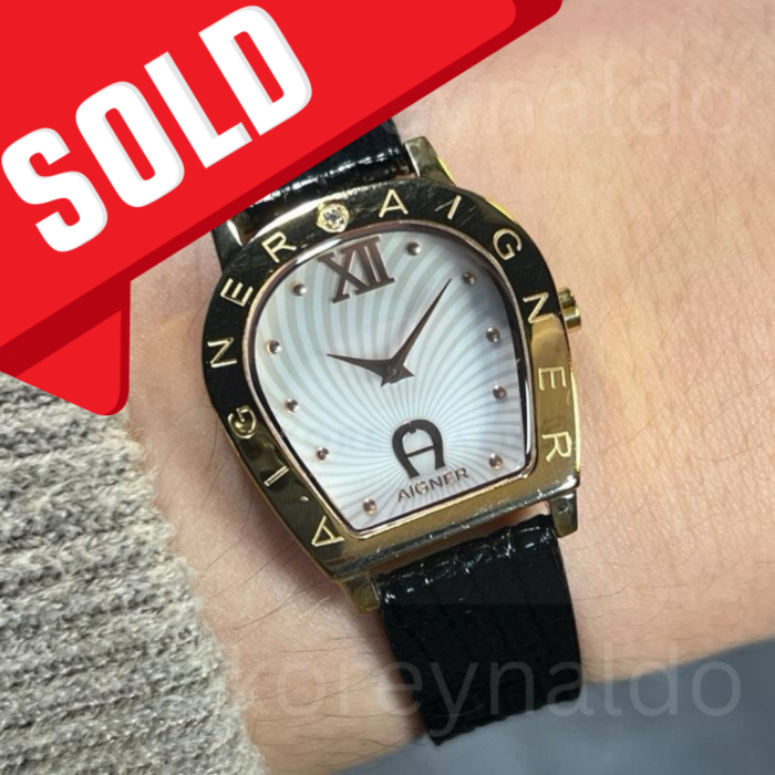 JAM TANGAN AIGNER AMALFI A32200 HORSESHOE ROSE GOLD TONE SWIRL DIAL (LX2455)