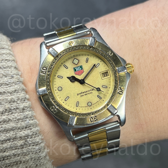JAM TANGAN VINTAGE TAG HEUER 964.013R TWO TONE CHAMPAGNE DIAL (LX2504)