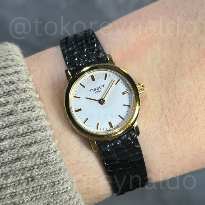 JAM TANGAN VINTAGE TISSOT T-CLASSIC C226K SMALL ROUND G0LD TONE WHITE DIAL (LX2541)