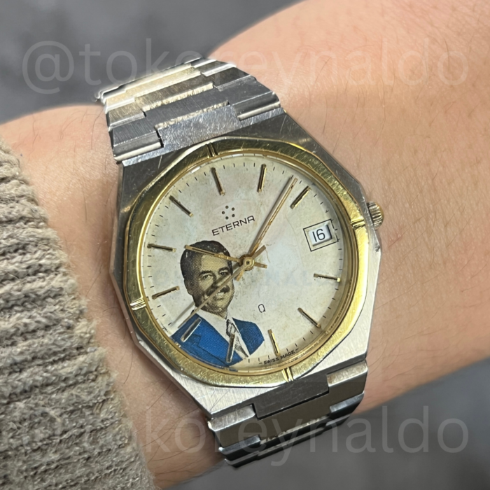 JAM TANGAN VINTAGE ETERNA 115.2114.40 "S.HUSSEIN" INTEGRATED BRACELET TWO TONE IVORY DIAL (LX2568)