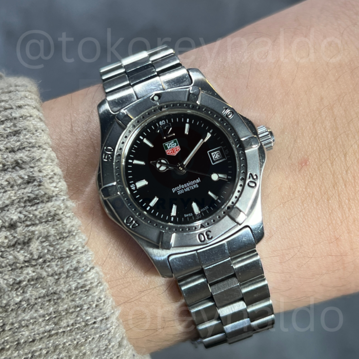 JAM TANGAN VINTAGE TAG HEUER PROFESSIONAL 200M WK1310-0 SS BLACK DIAL (LX2540)